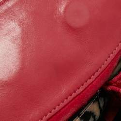 مملوكة مسبقًا حقيبة يد لونشان جلد أحمر مبطنة بنقشة جلد التمساح