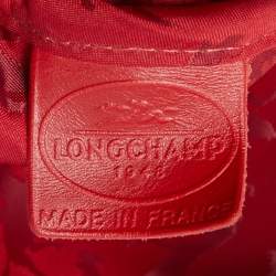 Pre Owned Longchamp Red Leather Boston Bag
