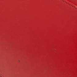 Pre Owned Longchamp Red Leather Boston Bag