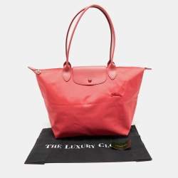 Pre Owned Longchamp Pink Nylon and Leather Le Pliage Neo Tote