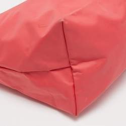 Pre Owned Longchamp Pink Nylon and Leather Le Pliage Neo Tote