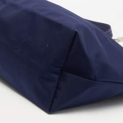 Pre Owned Longchamp Blue Nylon and Leather Le Pliage Tote