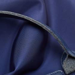 Pre Owned Longchamp Blue Nylon and Leather Le Pliage Tote