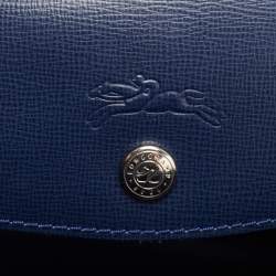 Pre Owned Longchamp Blue Nylon and Leather Le Pliage Tote