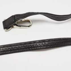 Pre Owned Longchamp Black Leather Le Pliage Top Handle Bag