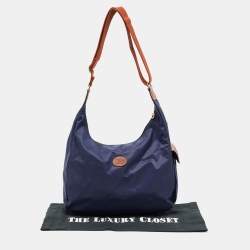 Pre Owned Longchamp Navy Blue Nylon Le Pliage Hobo