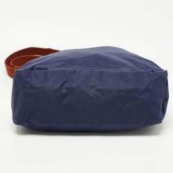 Pre Owned Longchamp Navy Blue Nylon Le Pliage Hobo