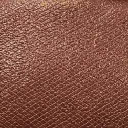 Pre Owned Longchamp Olive Green/Brown Nylon and Leather Le Pliage Backpack