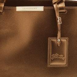 Longchamp Metallic Leather Large Le Foulonne City Tote