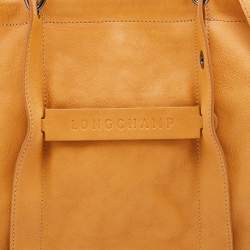 Longchamp Mustard Leather Large 3d Shopper Tote