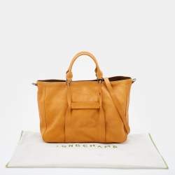 Longchamp Mustard Leather Large 3d Shopper Tote