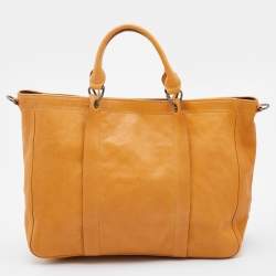 Longchamp Mustard Leather Large 3d Shopper Tote