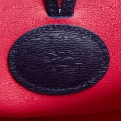 Longchamp Navy Blue/Pink Leather Roseau Reversible Tote