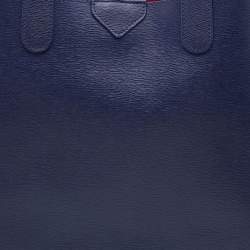 Longchamp Navy Blue/Pink Leather Roseau Reversible Tote