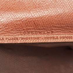 Pre Owned Longchamp Two Tone Nylon and Leather Small Le Pliage Tote