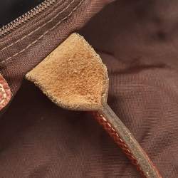 Pre Owned Longchamp Two Tone Nylon and Leather Small Le Pliage Tote