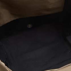 Pre Owned Longchamp Beige/Brown Nylon and Leather Large Le Pliage Tote