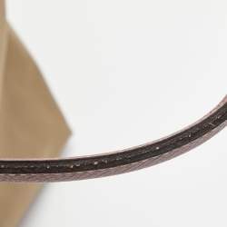 Pre Owned Longchamp Beige/Brown Nylon and Leather Large Le Pliage Tote