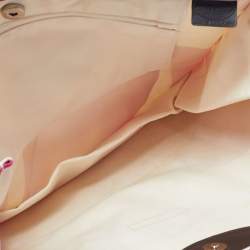 Pre Owned Longchamp Pink/White Floral Print Canvas and Leather Shopper Tote