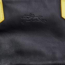 Pre Owned Longchamp Yellow/Black Leather Expandable Tote