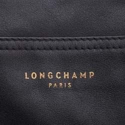 Pre Owned Longchamp Yellow/Black Leather Expandable Tote