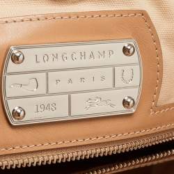 Longchamp Tan Quilted Embossed Leather Large LM Cuir Tote