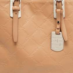 Longchamp Tan Quilted Embossed Leather Large LM Cuir Tote