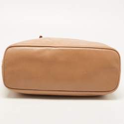 Longchamp Tan Quilted Embossed Leather Large LM Cuir Tote