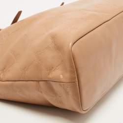 Longchamp Tan Quilted Embossed Leather Large LM Cuir Tote