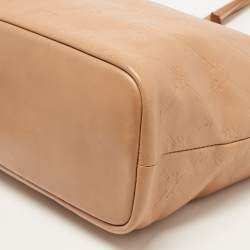 Longchamp Tan Quilted Embossed Leather Large LM Cuir Tote