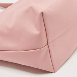 Pre Owned Longchamp Light Pink Nylon and Leather Large Le Pliage Tote