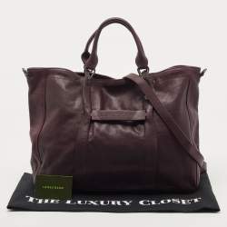 Longchamp Purple Leather Large 3d Shopper Tote