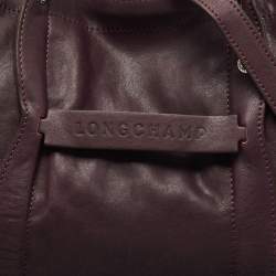 Longchamp Purple Leather Large 3d Shopper Tote