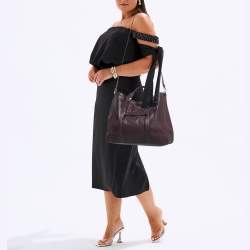 Longchamp Purple Leather Large 3d Shopper Tote