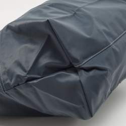 Pre Owned Longchamp Navy Blue Nylon and Leather Expandable Le Pliage Tote