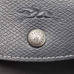 Pre Owned Longchamp Navy Blue Nylon and Leather Expandable Le Pliage Tote