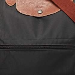 Longchamp Black Nylon and Leather Expandable Le Pliage Tote