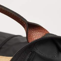 Longchamp Black Nylon and Leather Expandable Le Pliage Tote