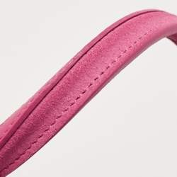 Pre Owned Longchamp Fuchsia Leather and Suede Medium Penelope Fantasie Tote