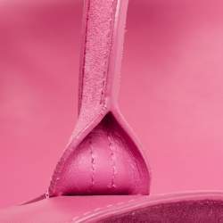 Pre Owned Longchamp Fuchsia Leather and Suede Medium Penelope Fantasie Tote