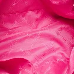 Pre Owned Longchamp Fuchsia Leather and Suede Medium Penelope Fantasie Tote