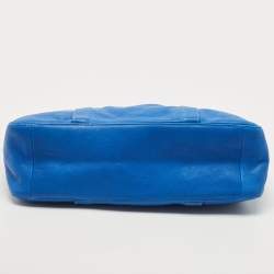 Longchamp Blue Leather 3D Massai Tote