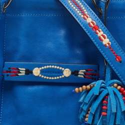 Longchamp Blue Leather 3D Massai Tote
