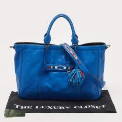 Longchamp Blue Leather 3D Massai Tote