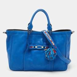 Longchamp Blue Leather 3D Massai Tote
