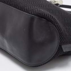 Pre Owned Longchamp Black/Grey Fabric and Leather Roseau Sweat Reversible Tote