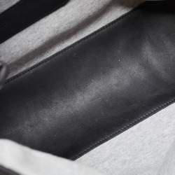 Pre Owned Longchamp Black/Grey Fabric and Leather Roseau Sweat Reversible Tote