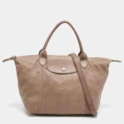 LongChamp Womens Le Pliage Cuir Beige Leather Top India