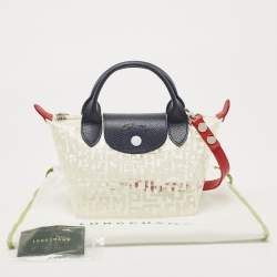 Longchamp Tri Color PVC and Leather Nano LGP Le Pliage Tote