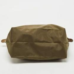 Longchamp Khaki Green Nylon and Leather Le Pliage Tote